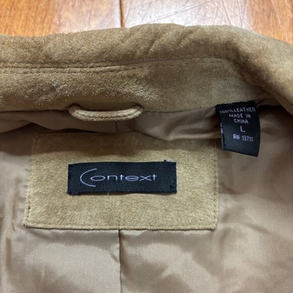 Vintage Context Womens Suede Leather Blazer Jacket Sz L Country Preppy 90s Y2K - Picture 6 of 15